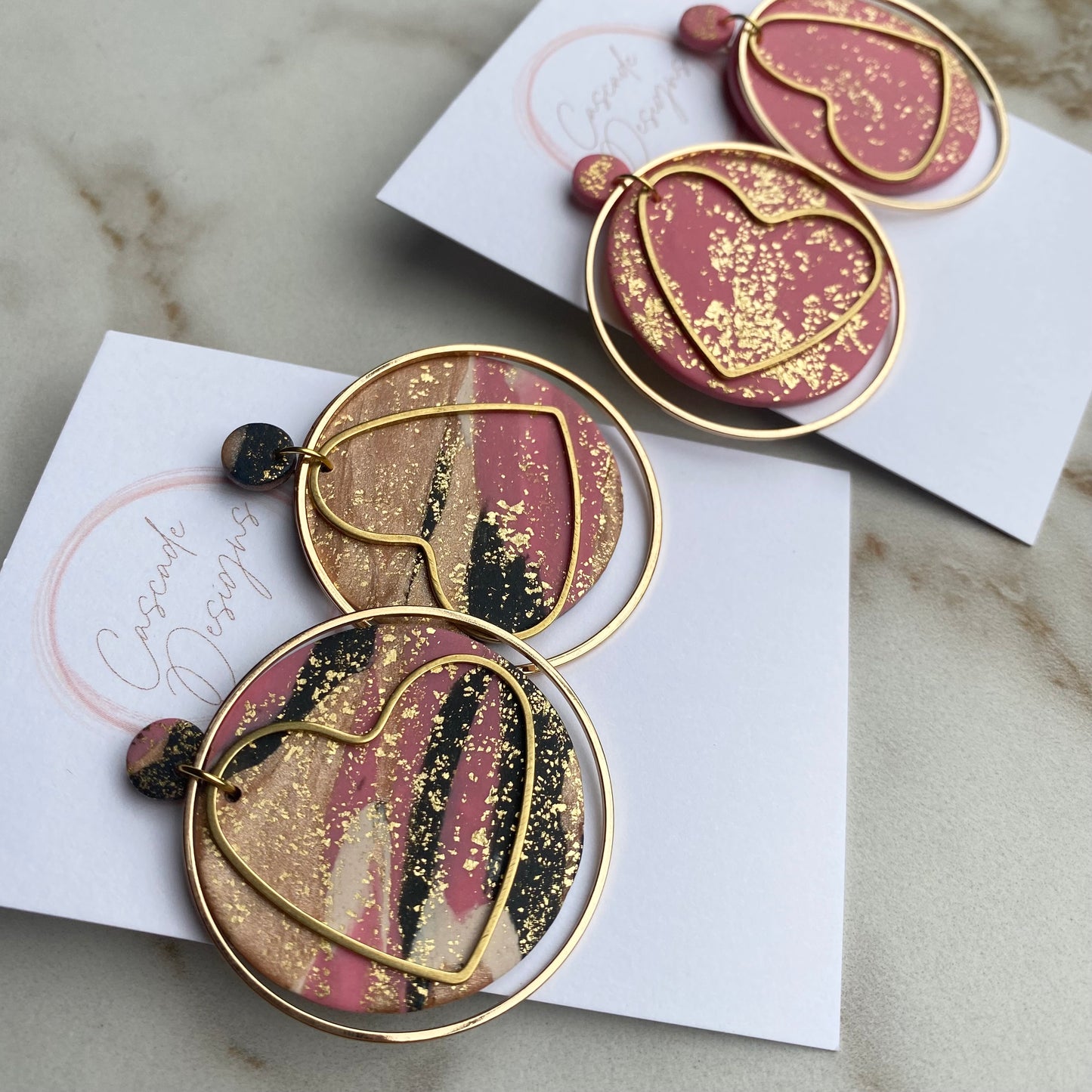 The Ador | Heart Hoop Clay Earrings