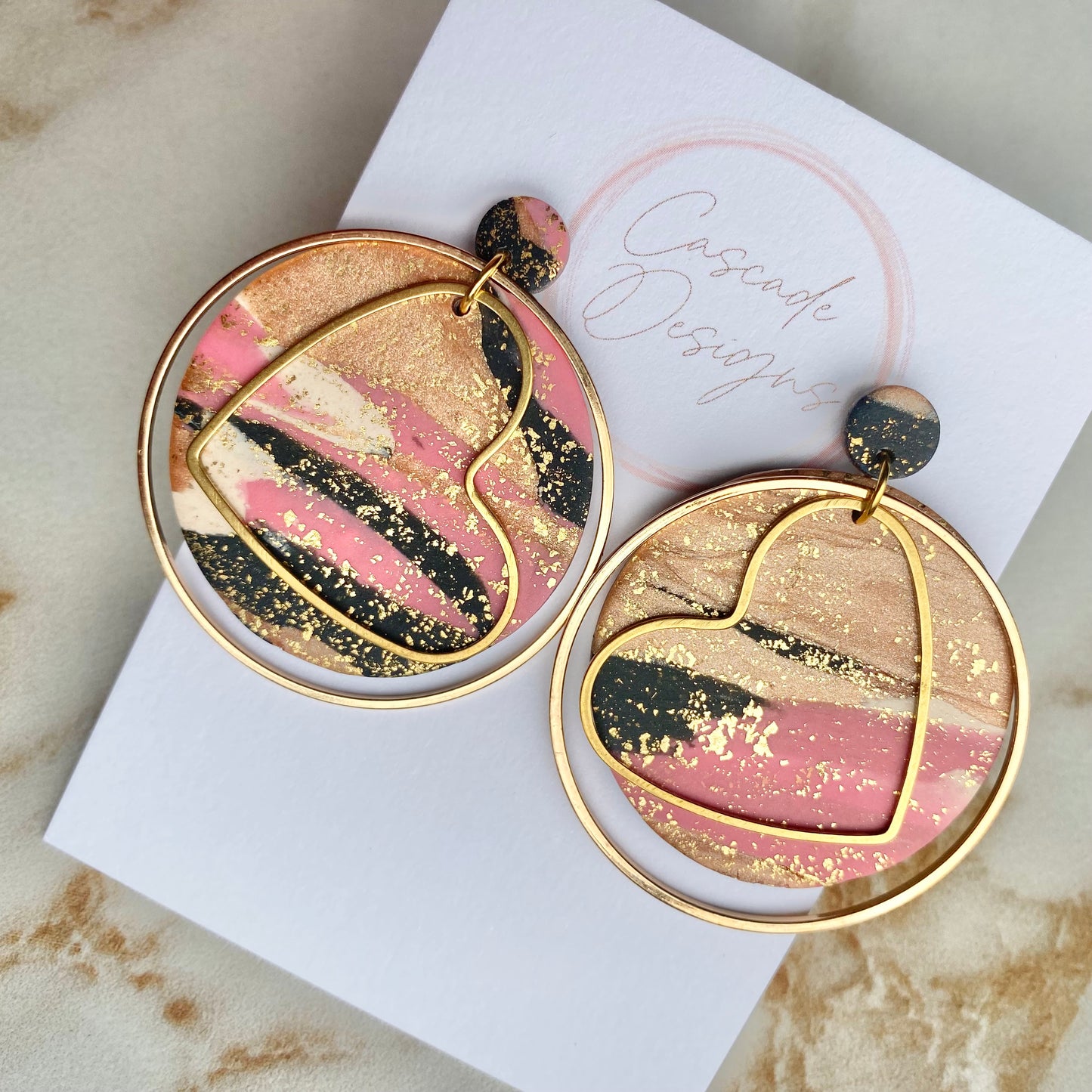 The Ador | Heart Hoop Clay Earrings