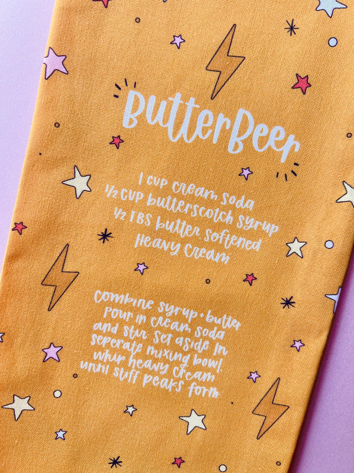 Butterbeer Recipe Tea Towel