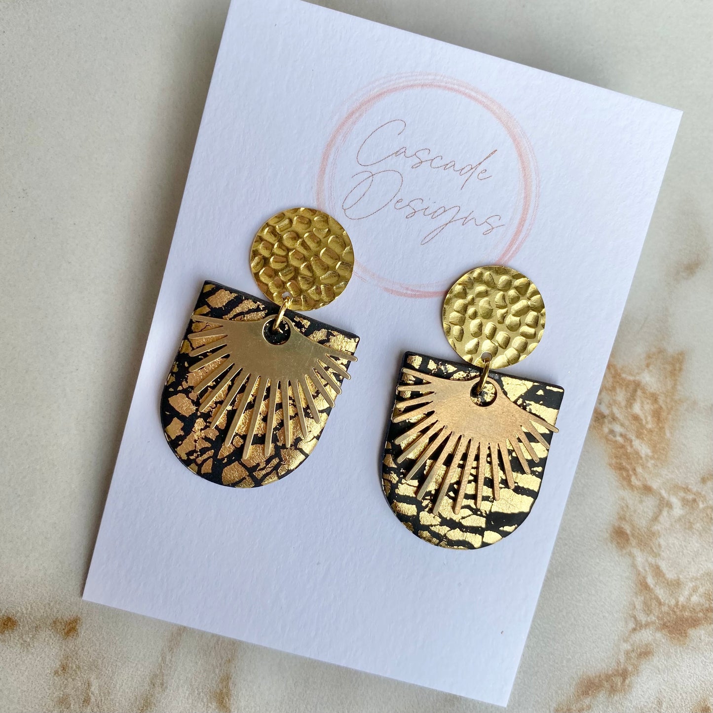 The Luster Vera | Gold Art Deco Earrings