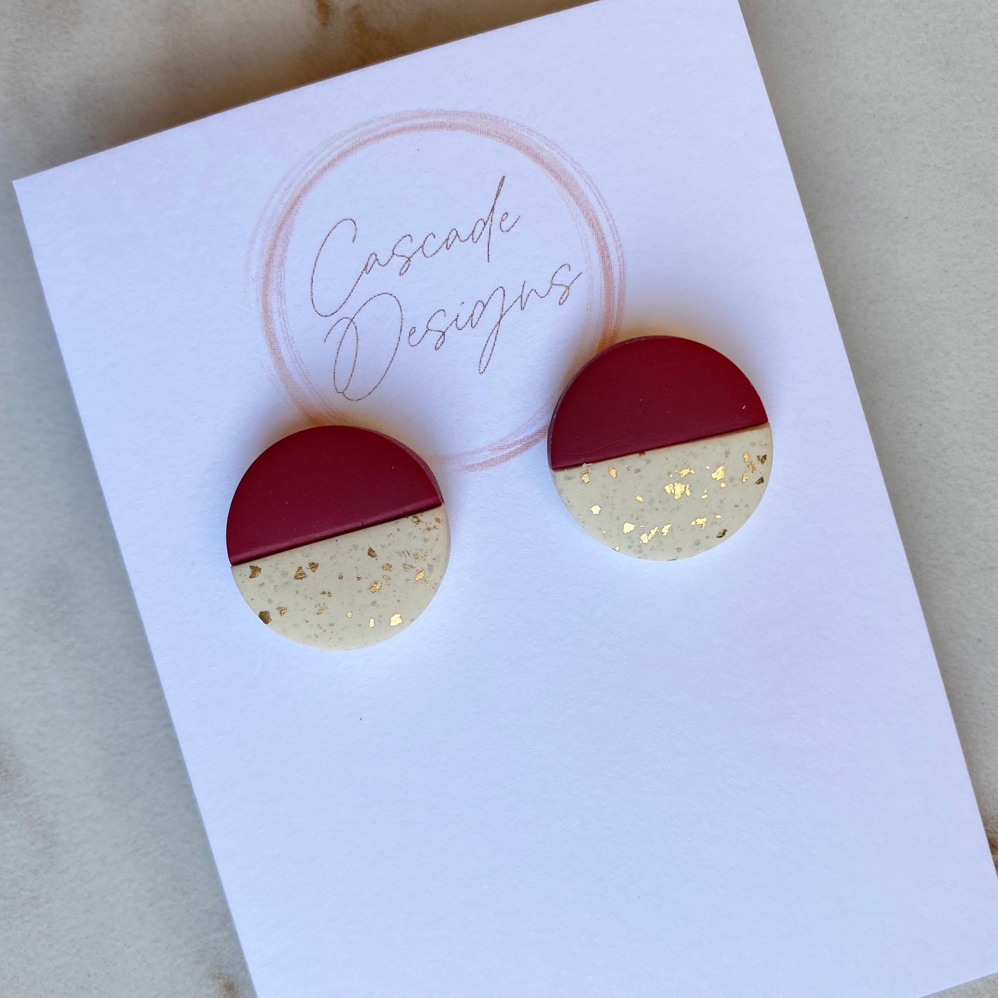 The Bella | Gold Flake Color Block Clay Earrings