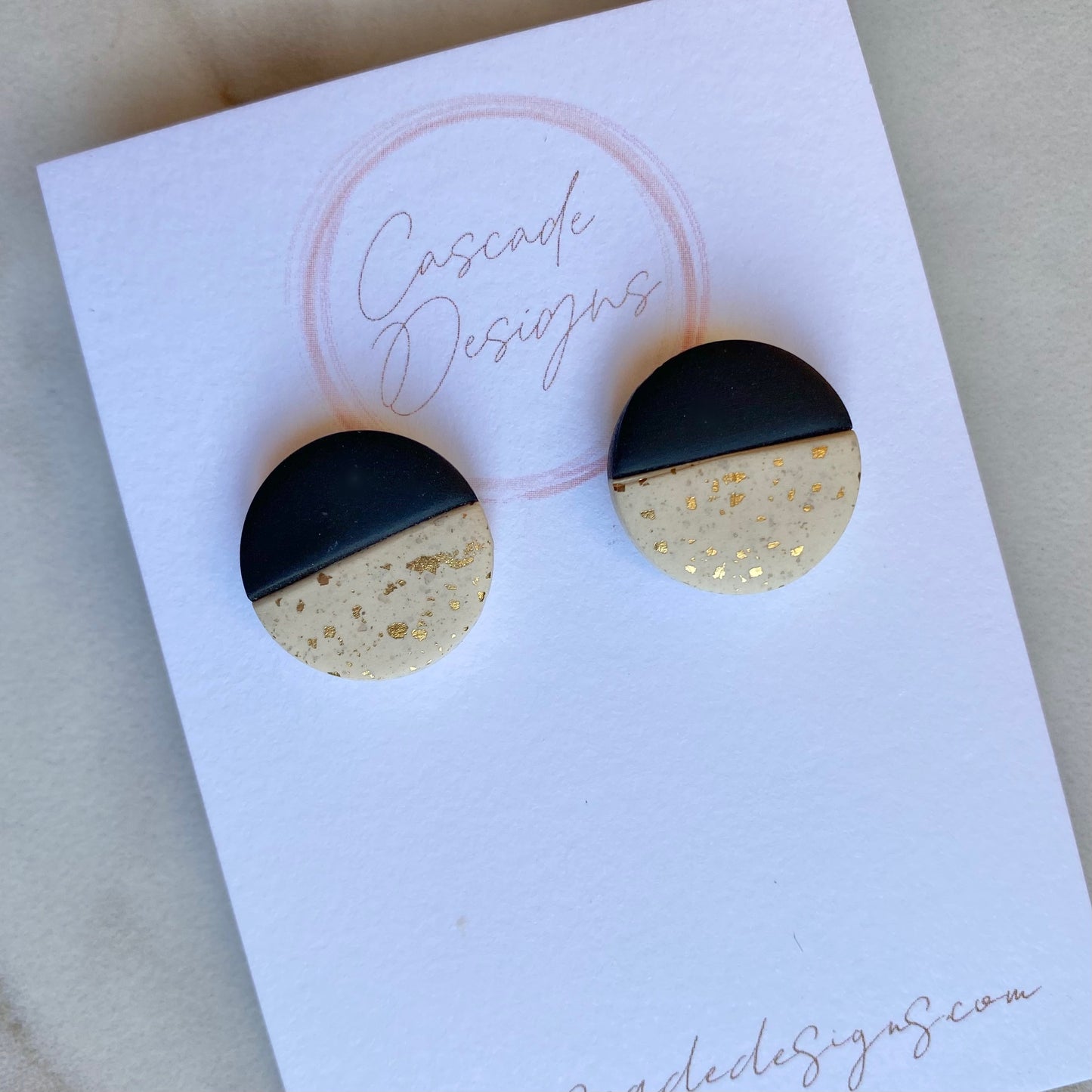 The Bella | Gold Flake Color Block Clay Earrings