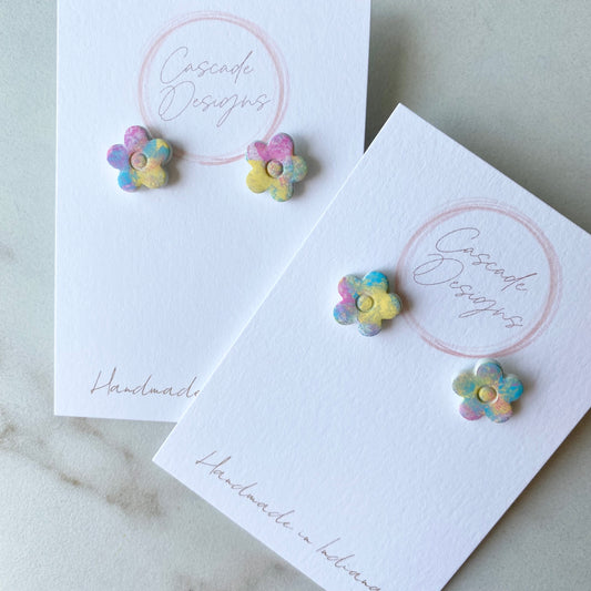 The April Pastel | Mini Pastel Flower Clay Earring Studs