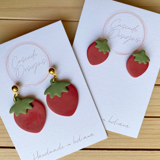 The Berri | Strawberry Clay Earrings