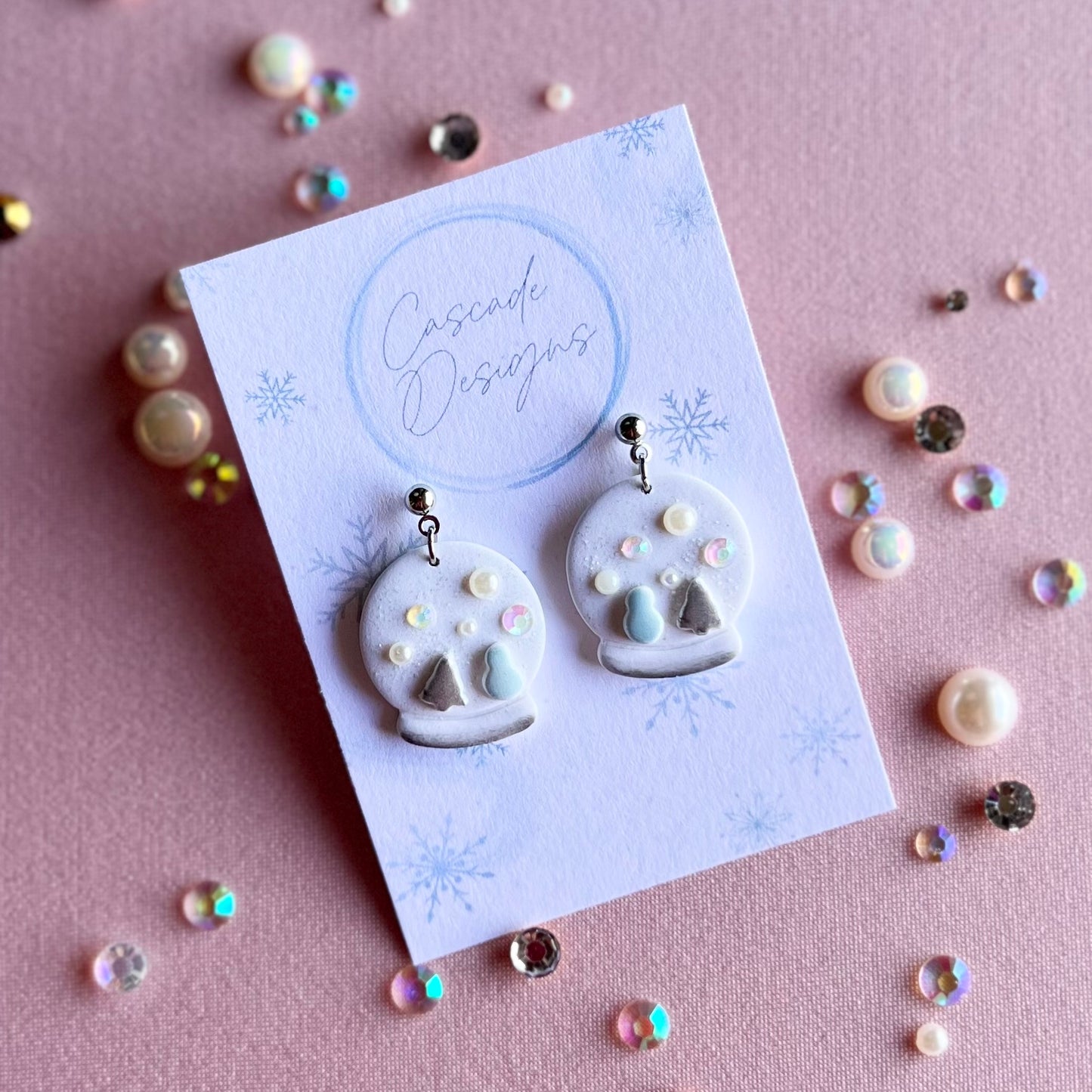 The Flurri | Snow Globe Clay Earrings