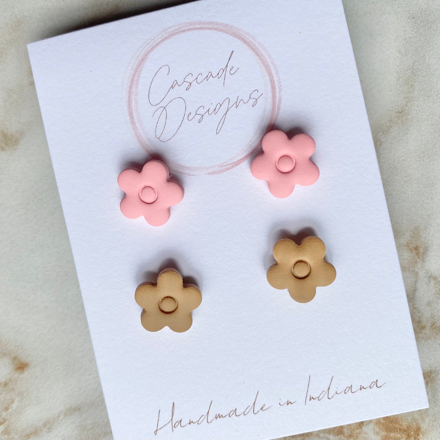 The April | Mini Flower Clay Earring Studs - Set of 2