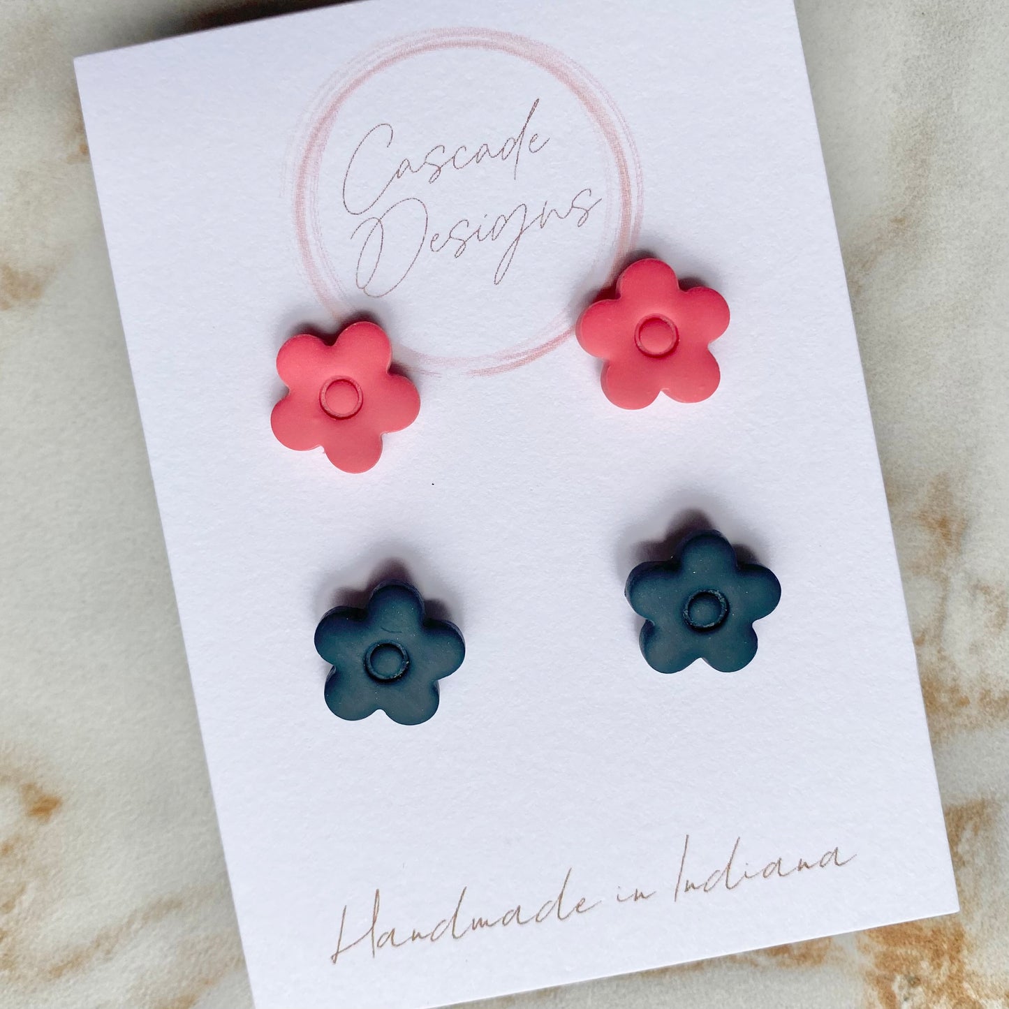 The April | Mini Flower Clay Earring Studs - Set of 2