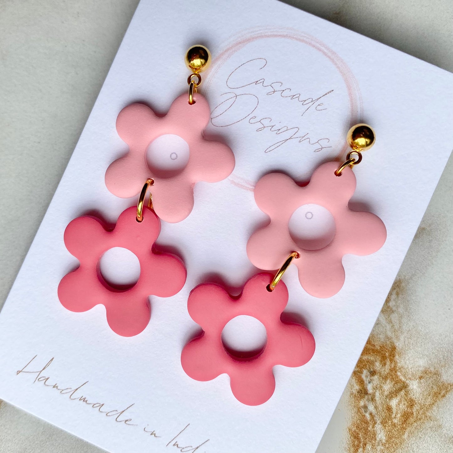 The Izzy Double | Flower Clay Earrings