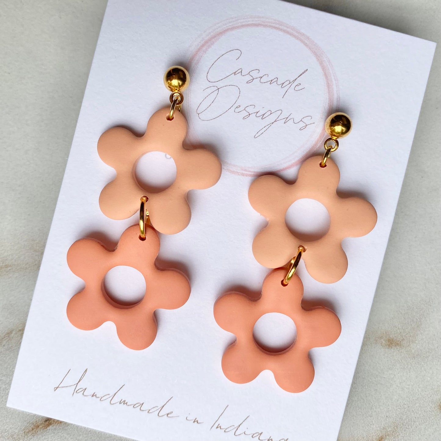 The Izzy Double | Flower Clay Earrings
