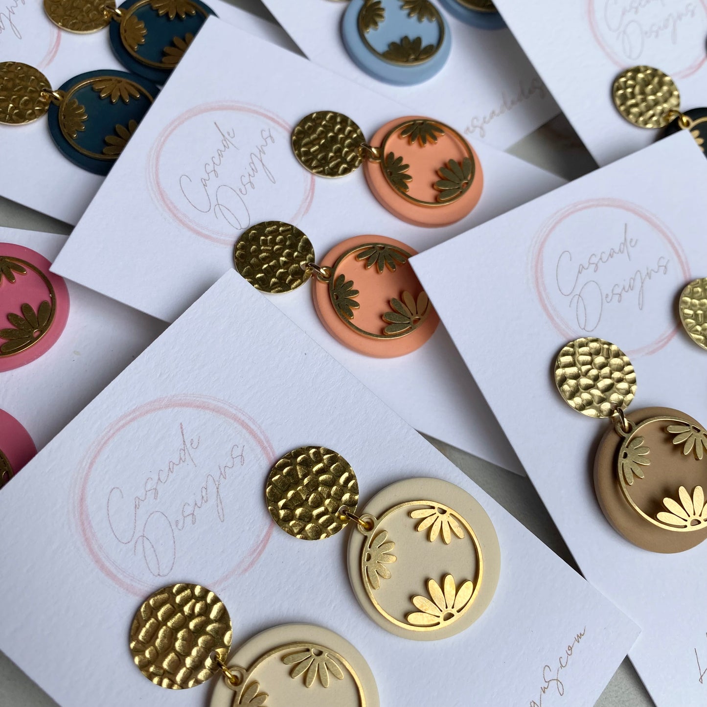 The Willa | Clay and Brass Flower Earrings