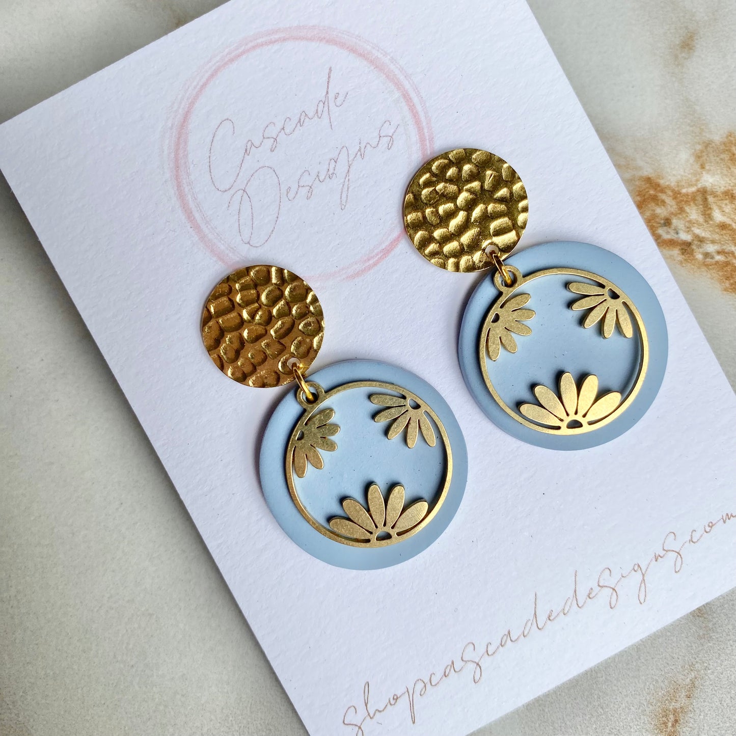 The Willa | Clay and Brass Flower Earrings