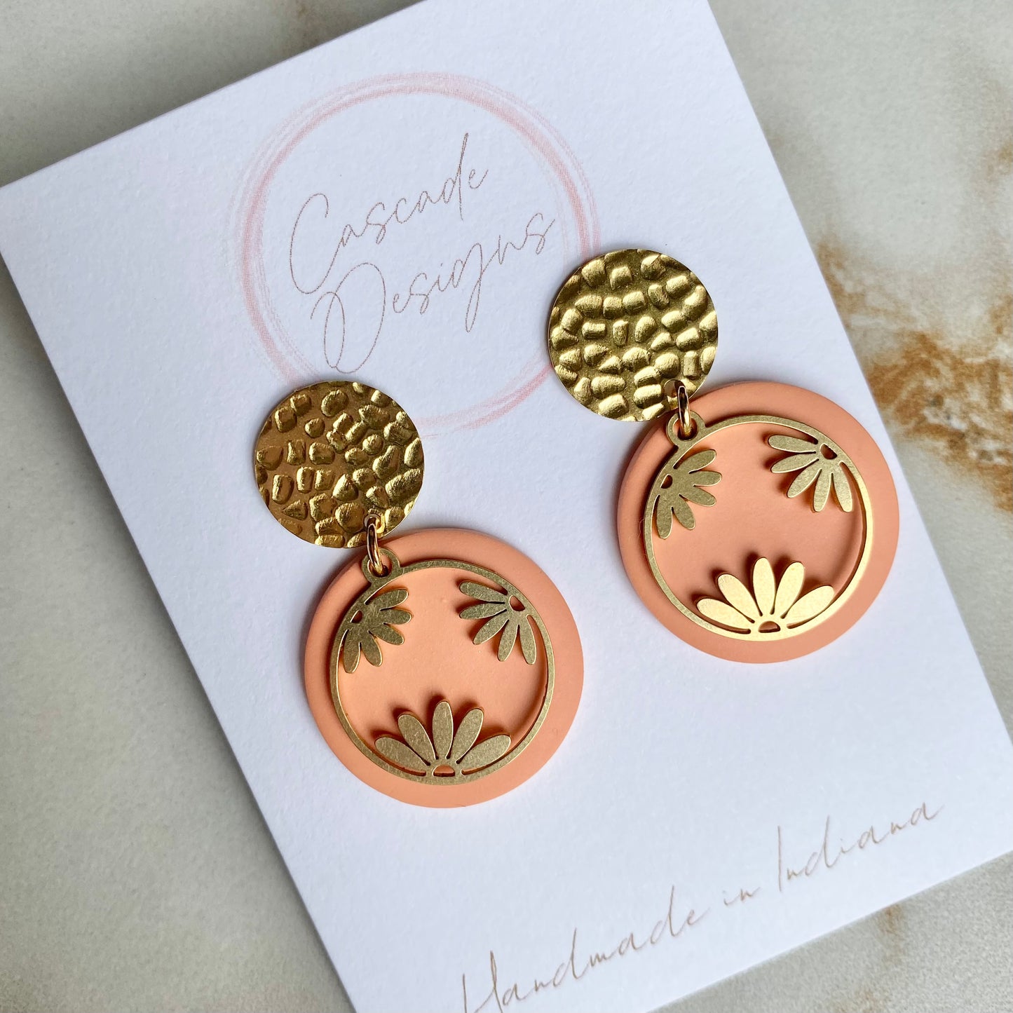 The Willa | Clay and Brass Flower Earrings