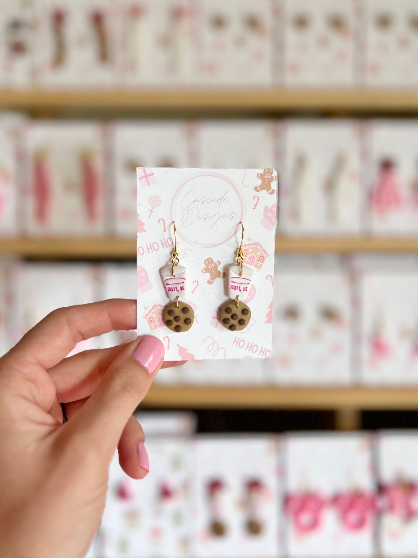 The Midnight Snack | Milk and Cookies Clay Earrings