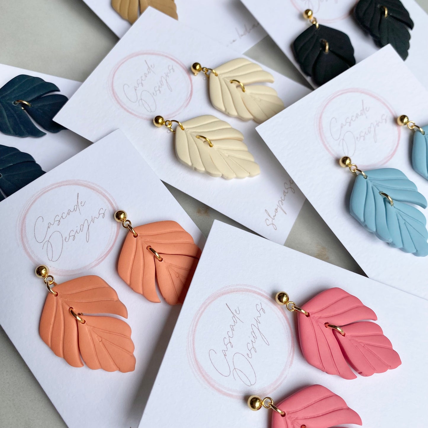 The Madeline | Feathered Clay Earrings