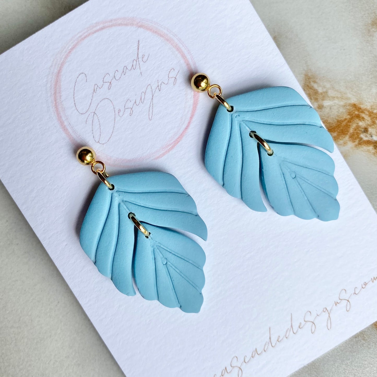 The Madeline | Feathered Clay Earrings