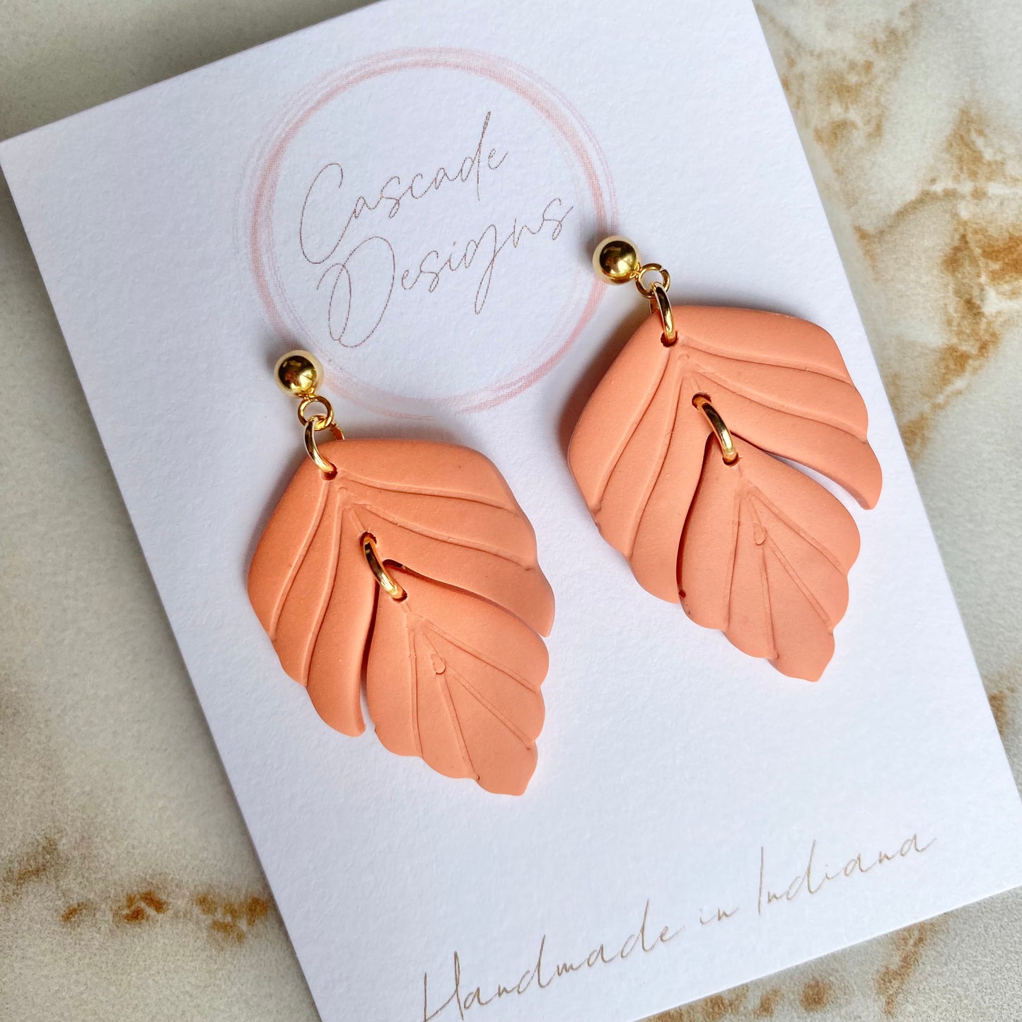 The Madeline | Feathered Clay Earrings