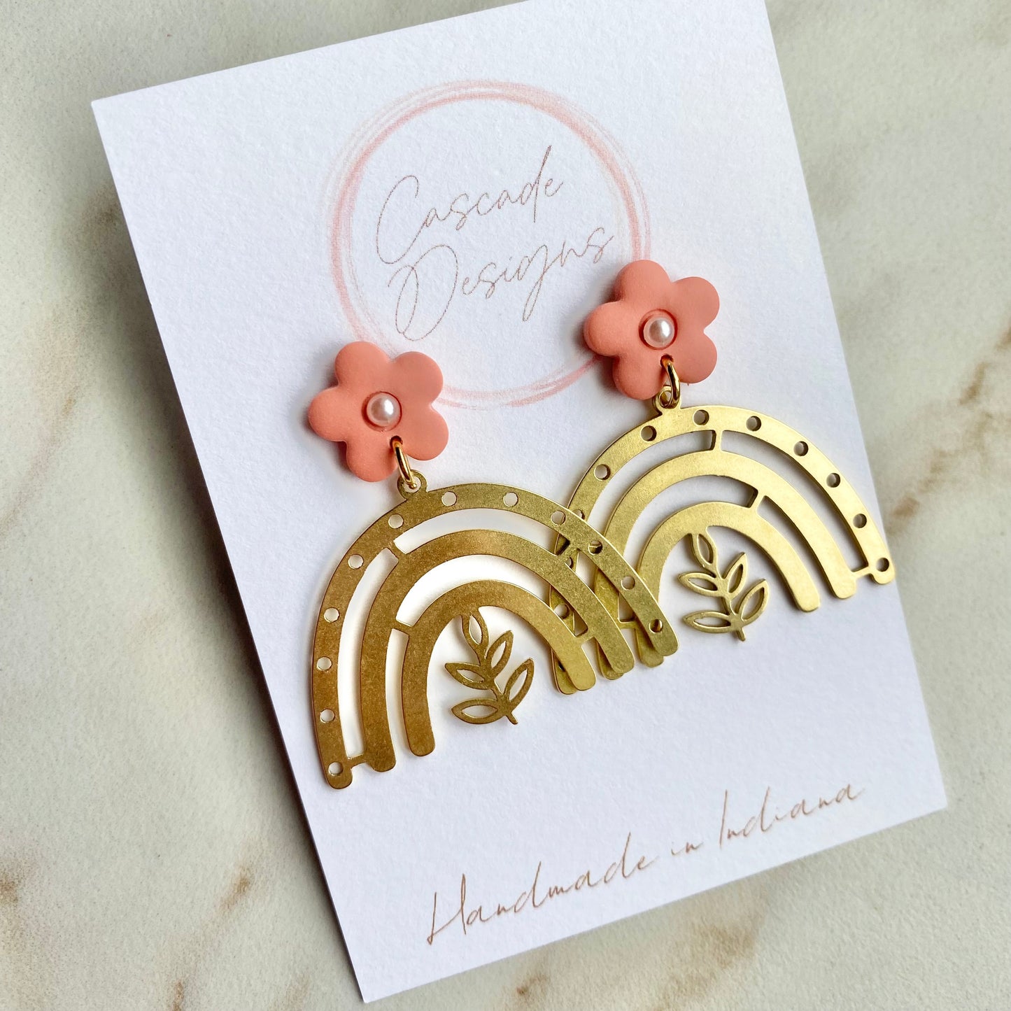 The Roxi | Flower, Pearl, and Rainbow Clay Earrings