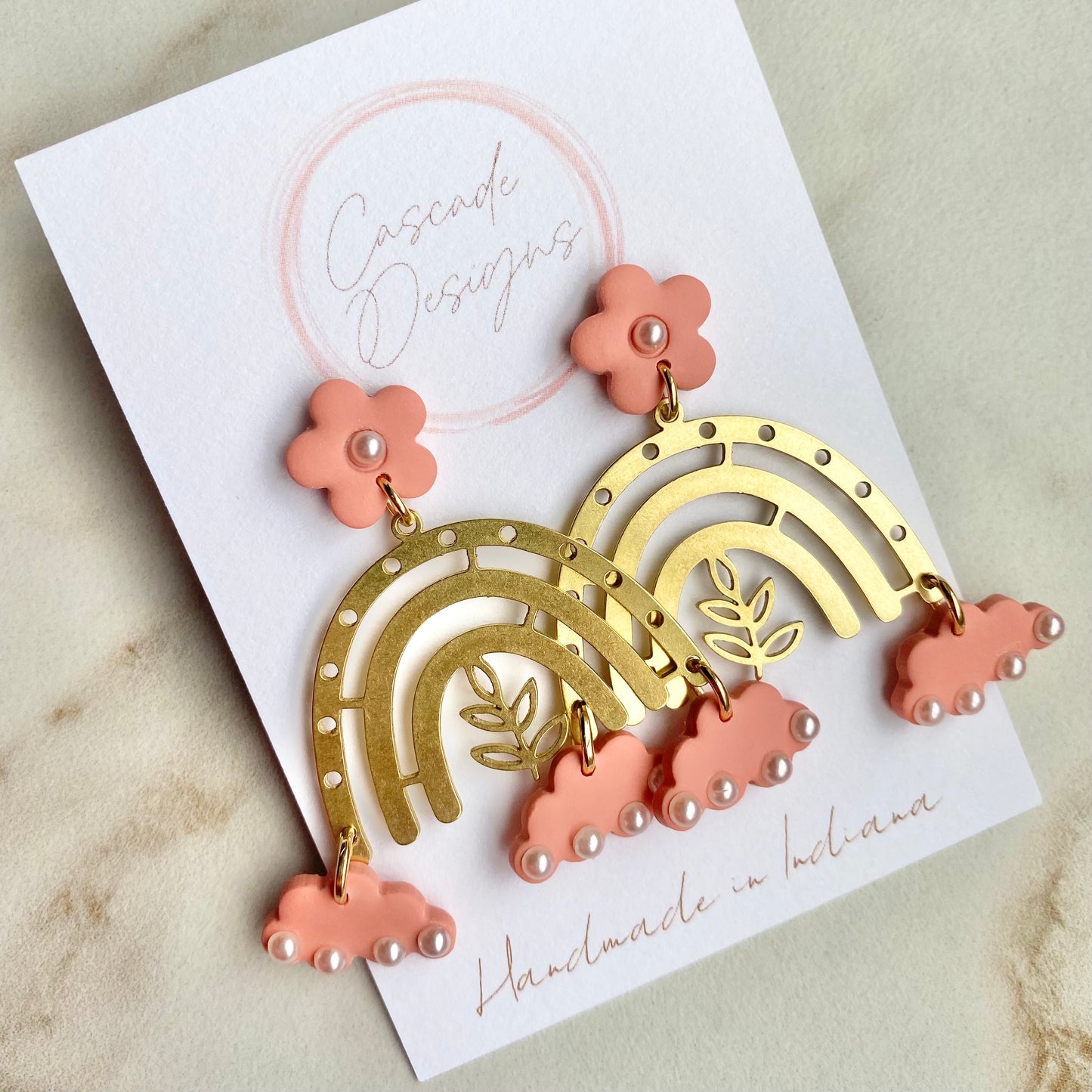 The Roxi | Flower, Pearl, and Rainbow Clay Earrings