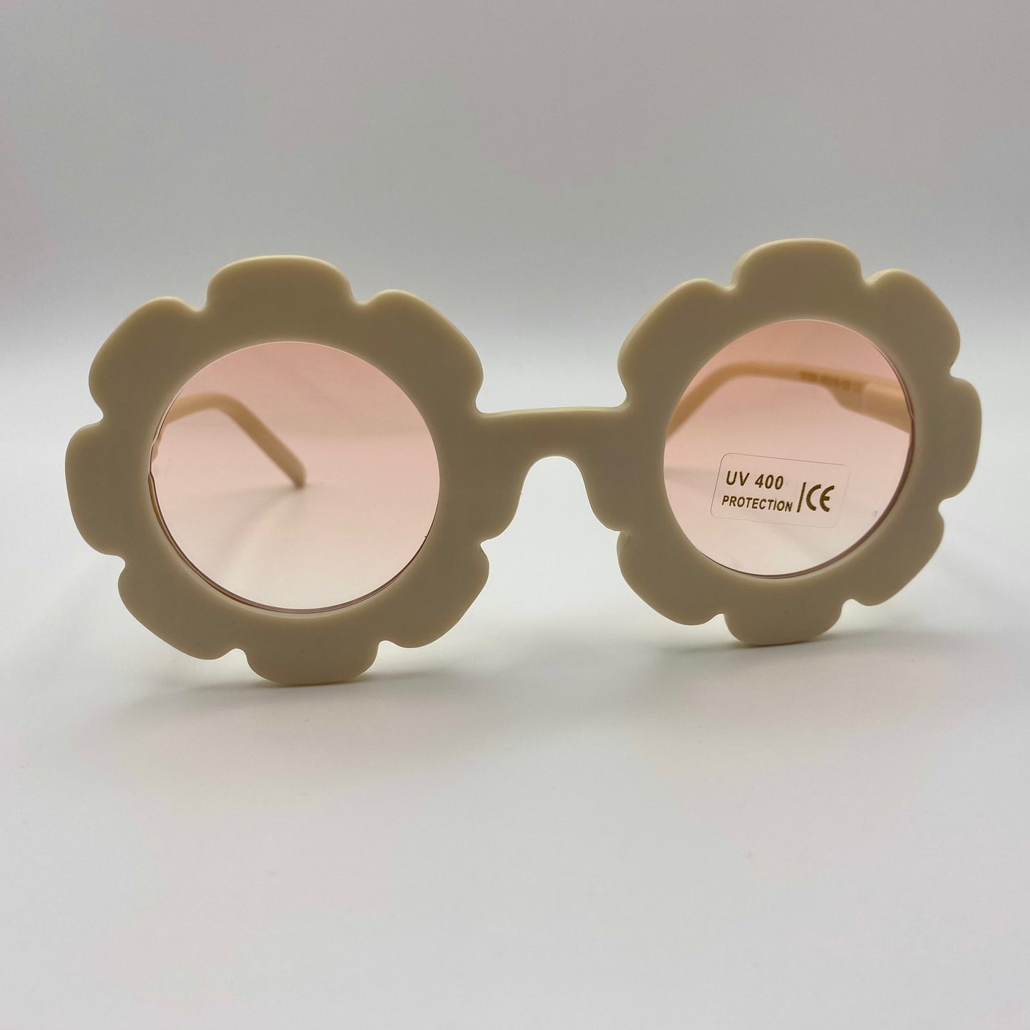 Kids Pink and Ivory Flower Power Sunglasses