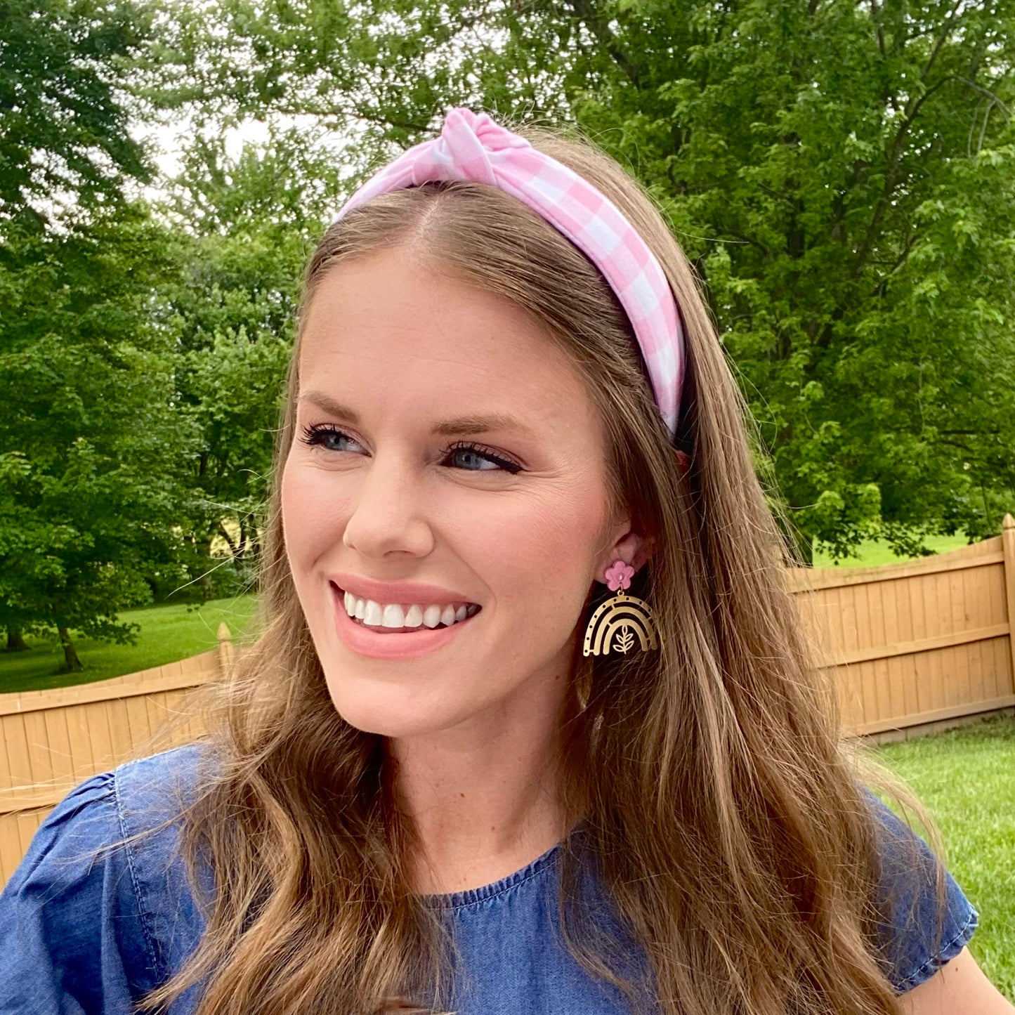 Plaid Top Knotted Headache-Free Headband