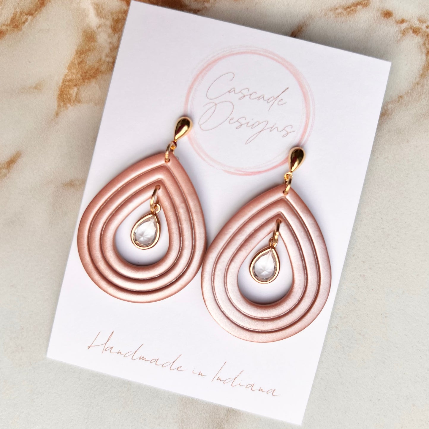 The Penelope | Crystal Drop Clay Earrings