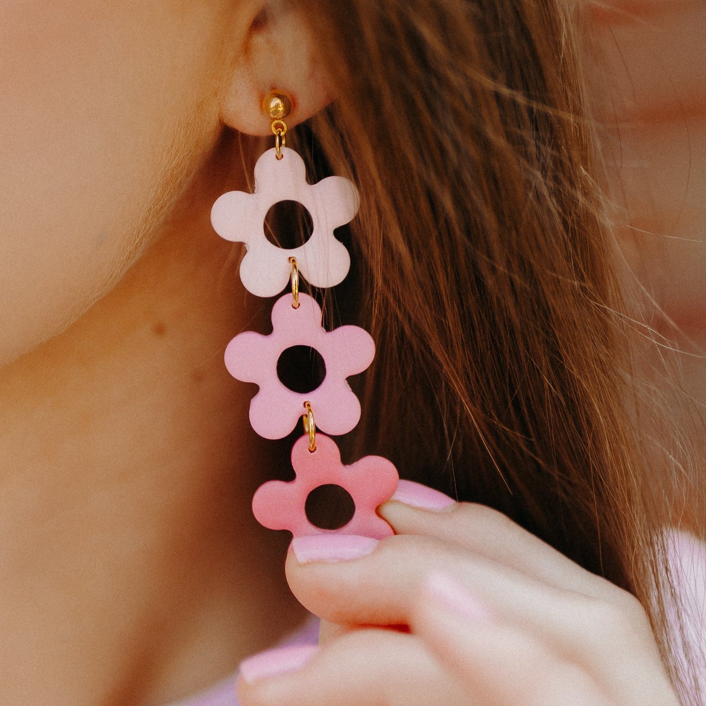 The Izzy Triple | Flower Clay Earrings