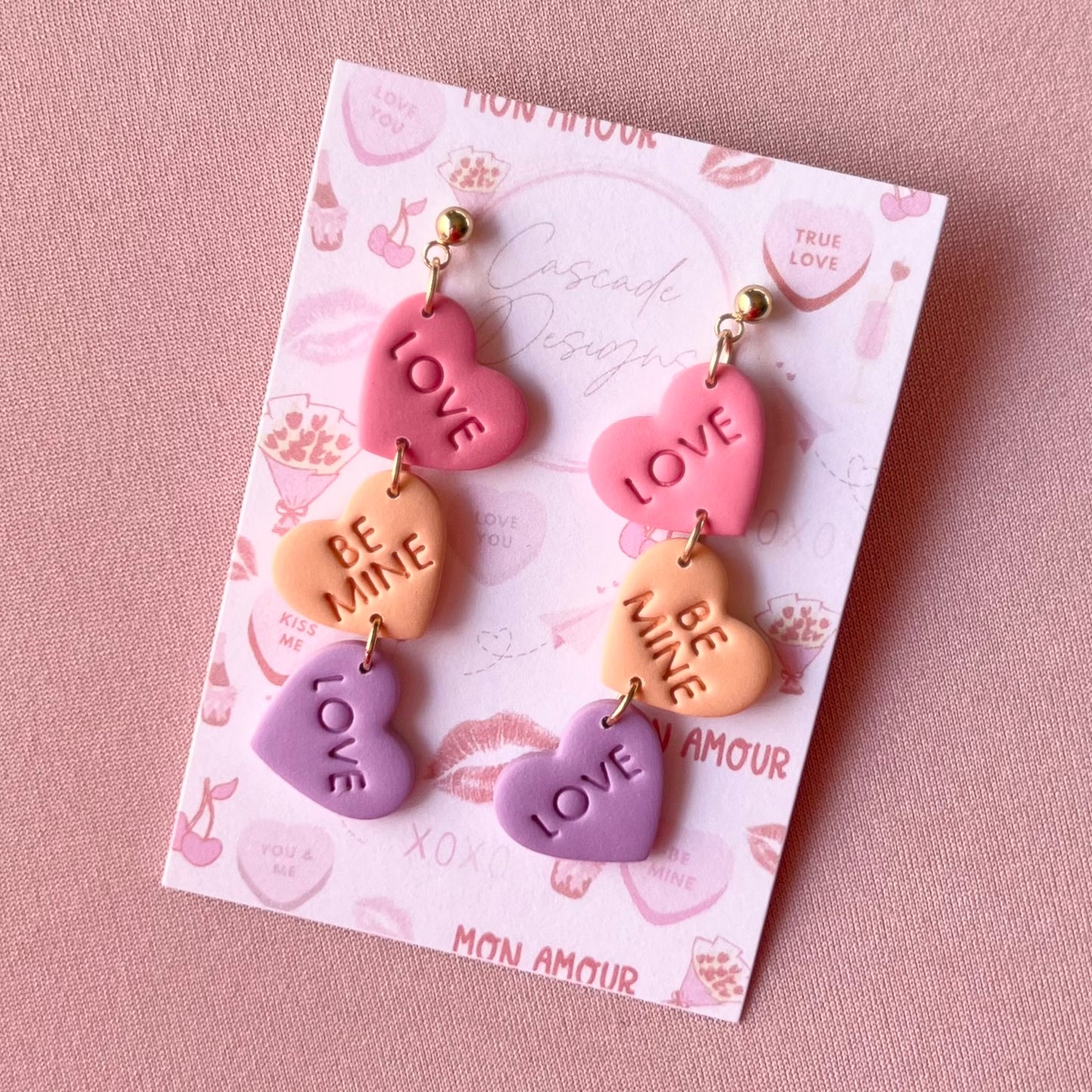 The Sweeti | Conversation Heart Candy Clay Earrings