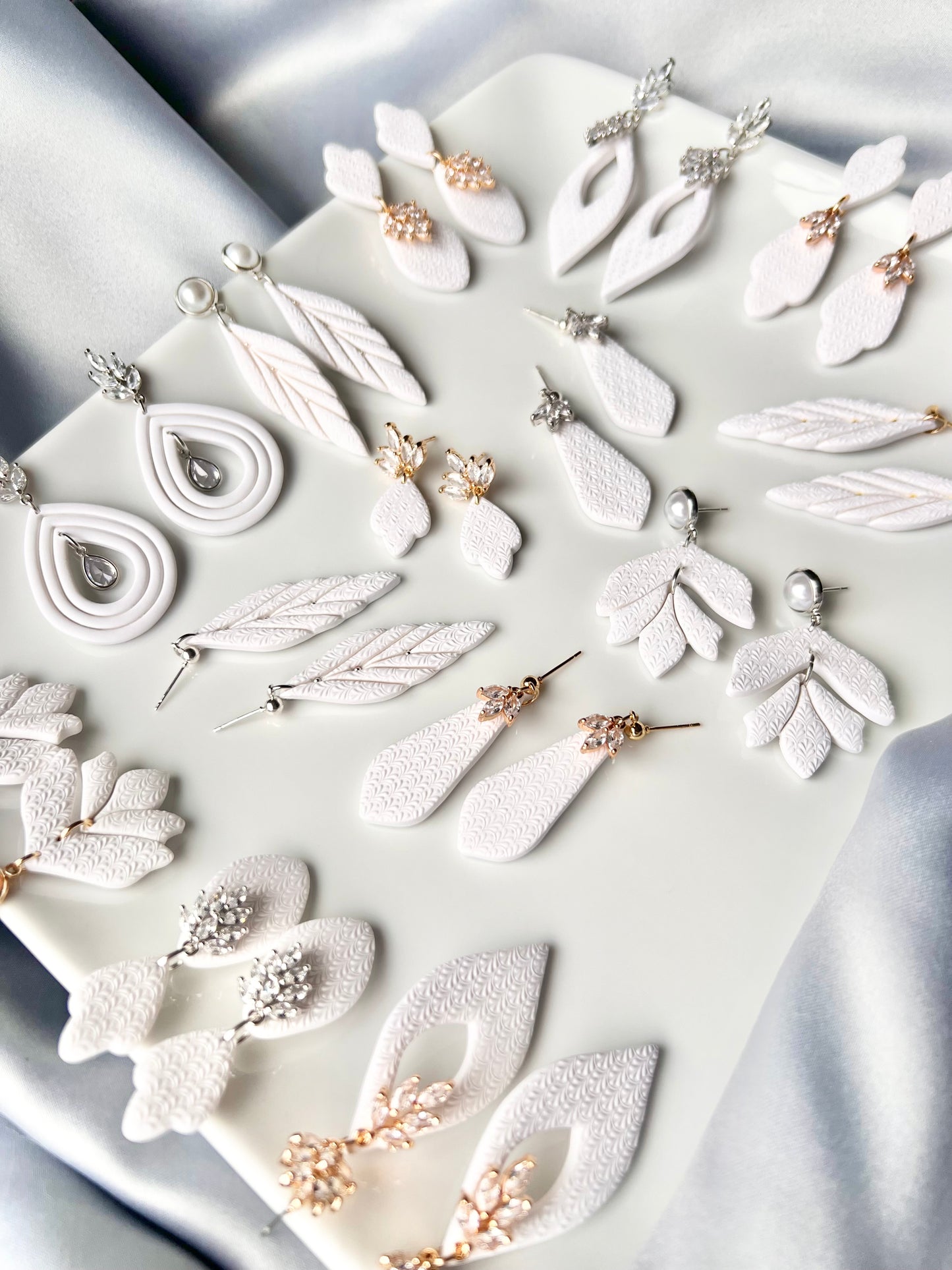 The Anastasia | Bridal Crystal Drop Clay Earrings