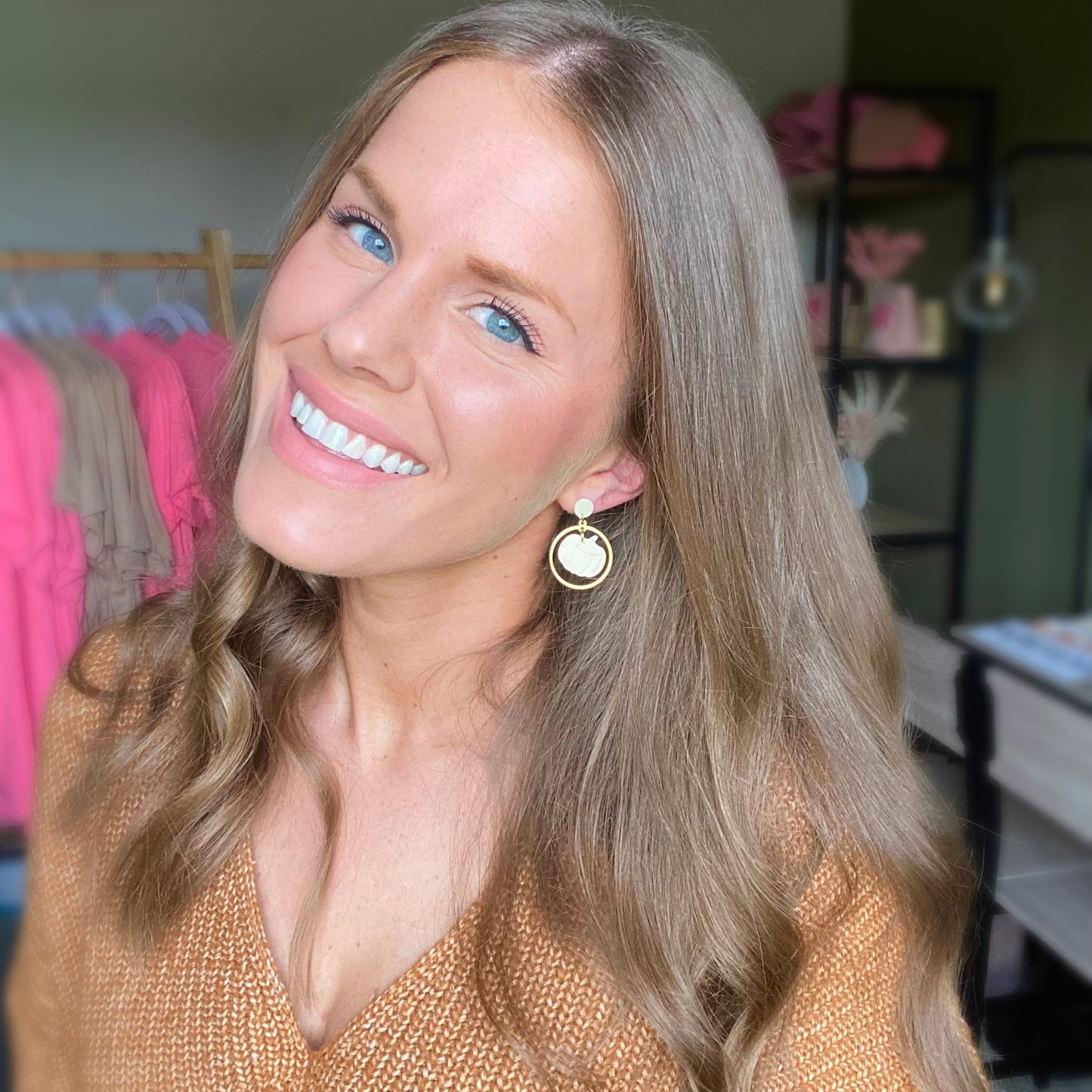 The Pumpkin Hoop | Hoop Clay Earrings
