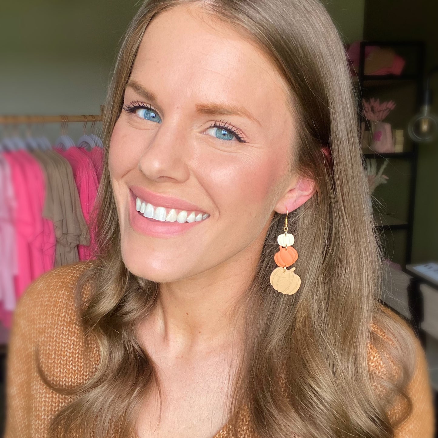The Jacki | Pumpkin Clay Earrings