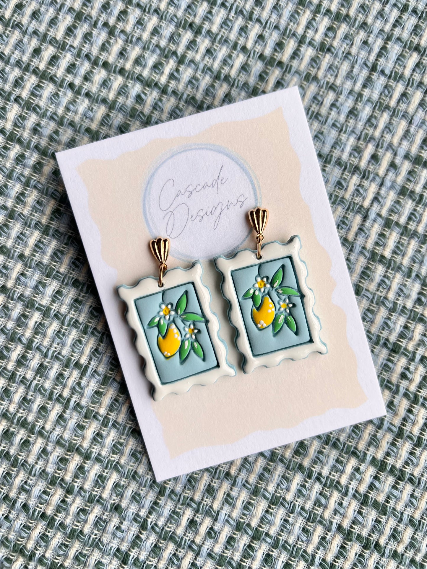The Capri | Postage Stamp of Italy Clay Earrings
