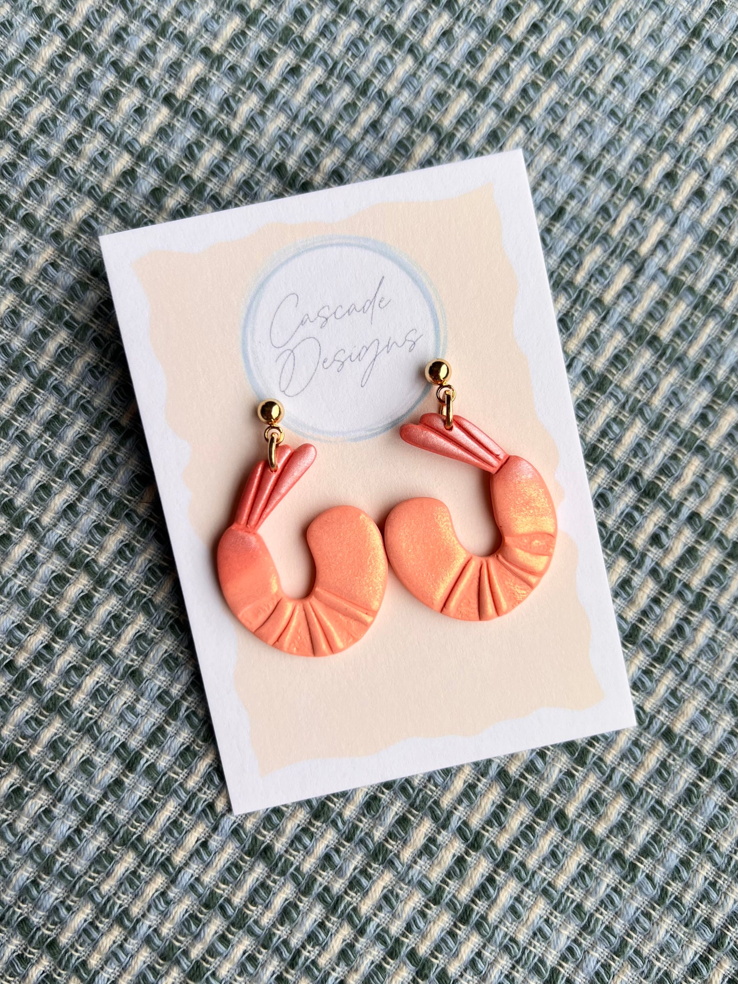The Spuntino | Shimmery Shrimp Clay Earrings