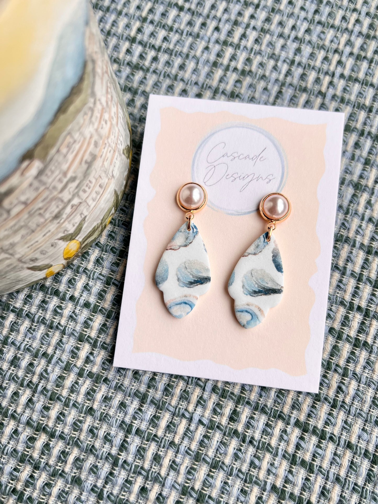 The Luca | Oyster Patterned Clay Earrings