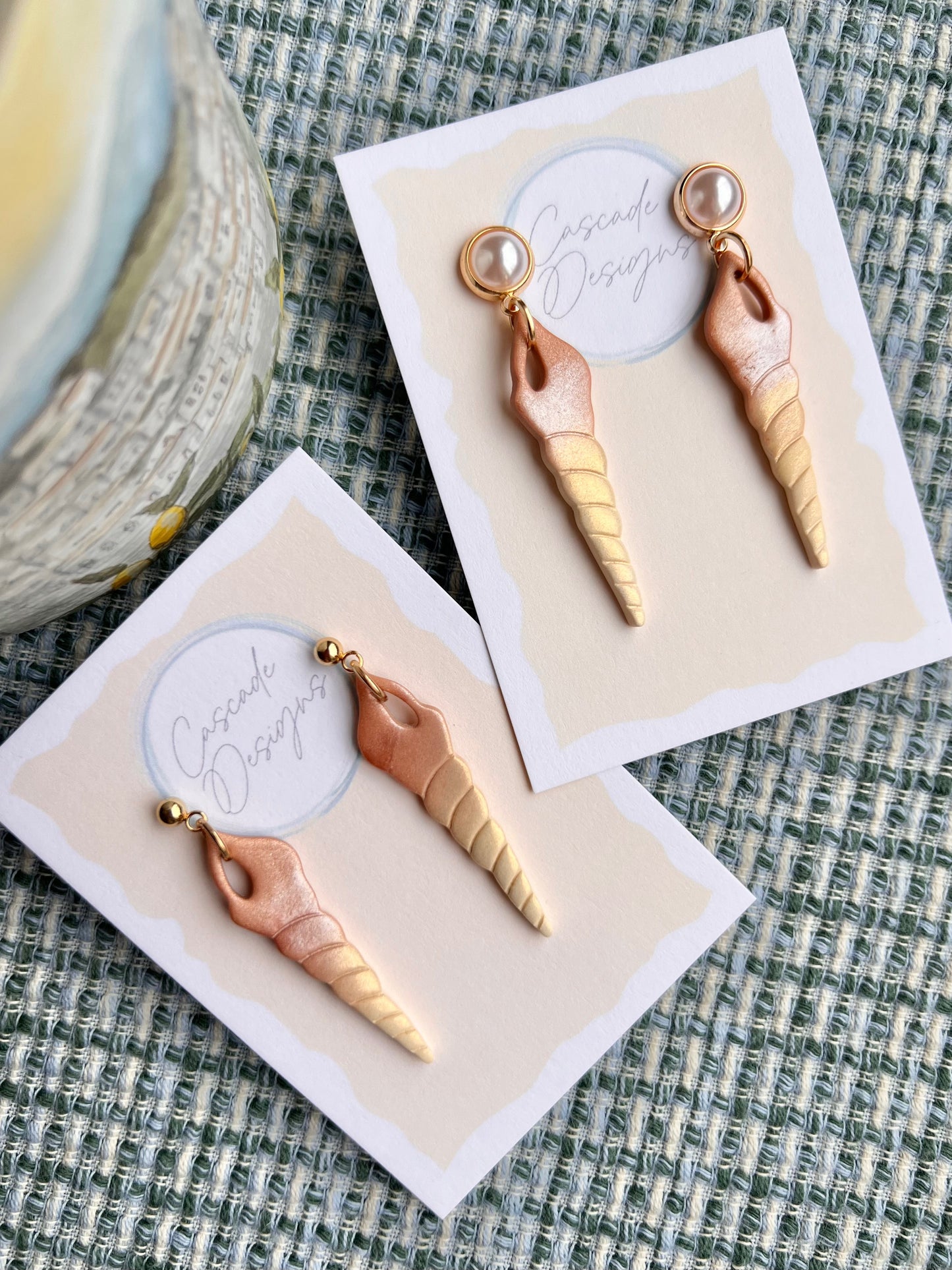 The Verona | Turret Shell Ombre Clay Earrings