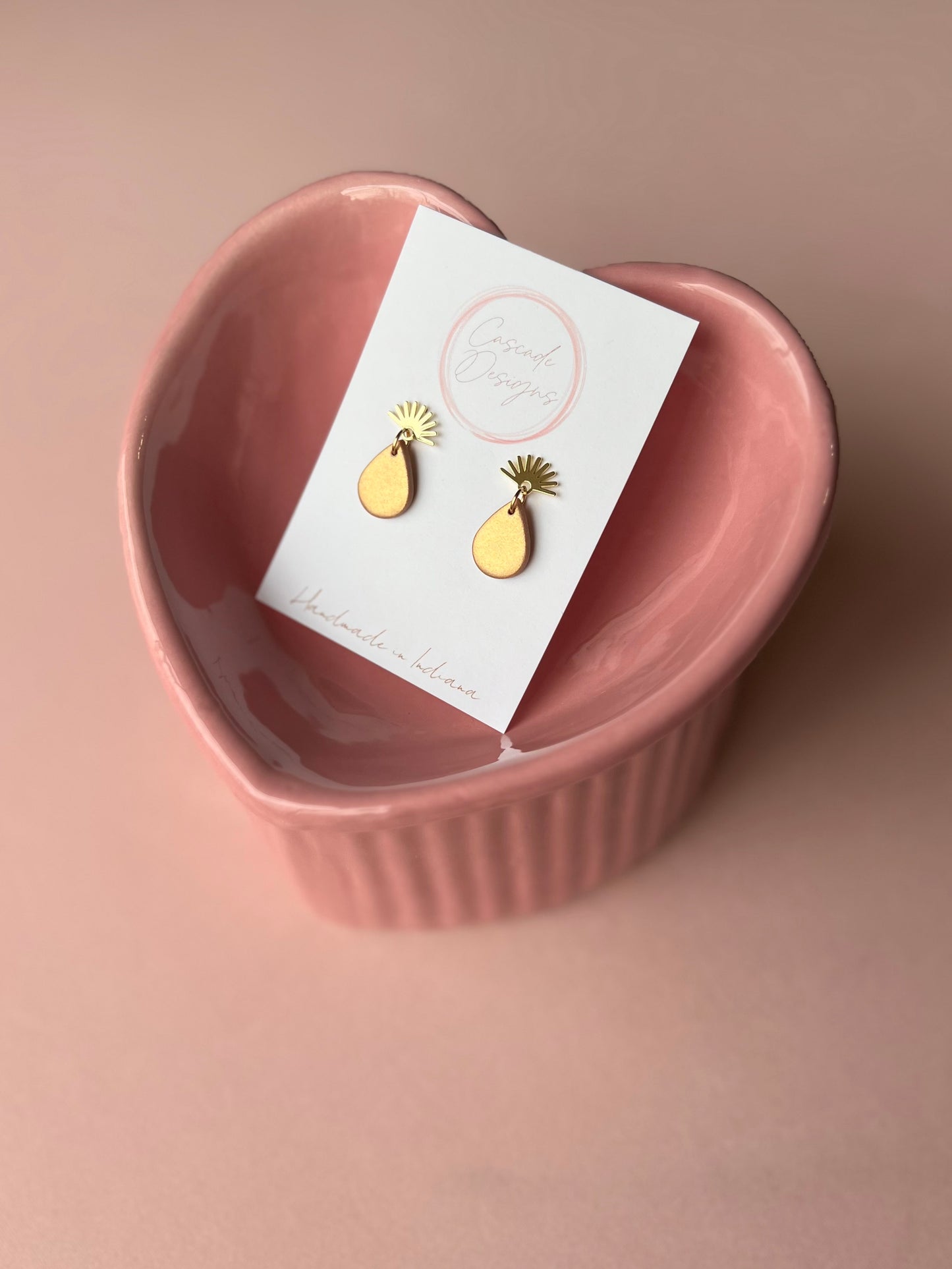 The Geneva | Shimmery Sunset Clay Drop Earrings
