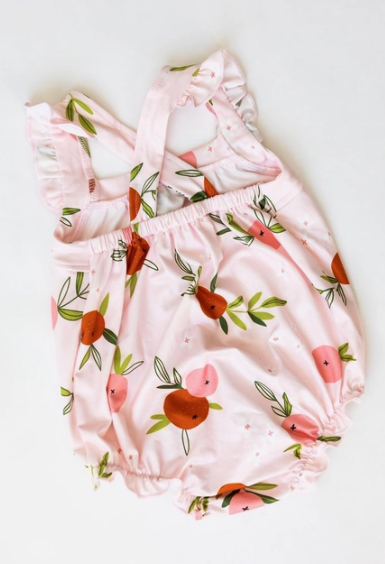 Tangerine Ruffle Cross Back Romper