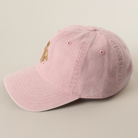Golden Retriever Embroidered Dyed Cotton Baseball Cap