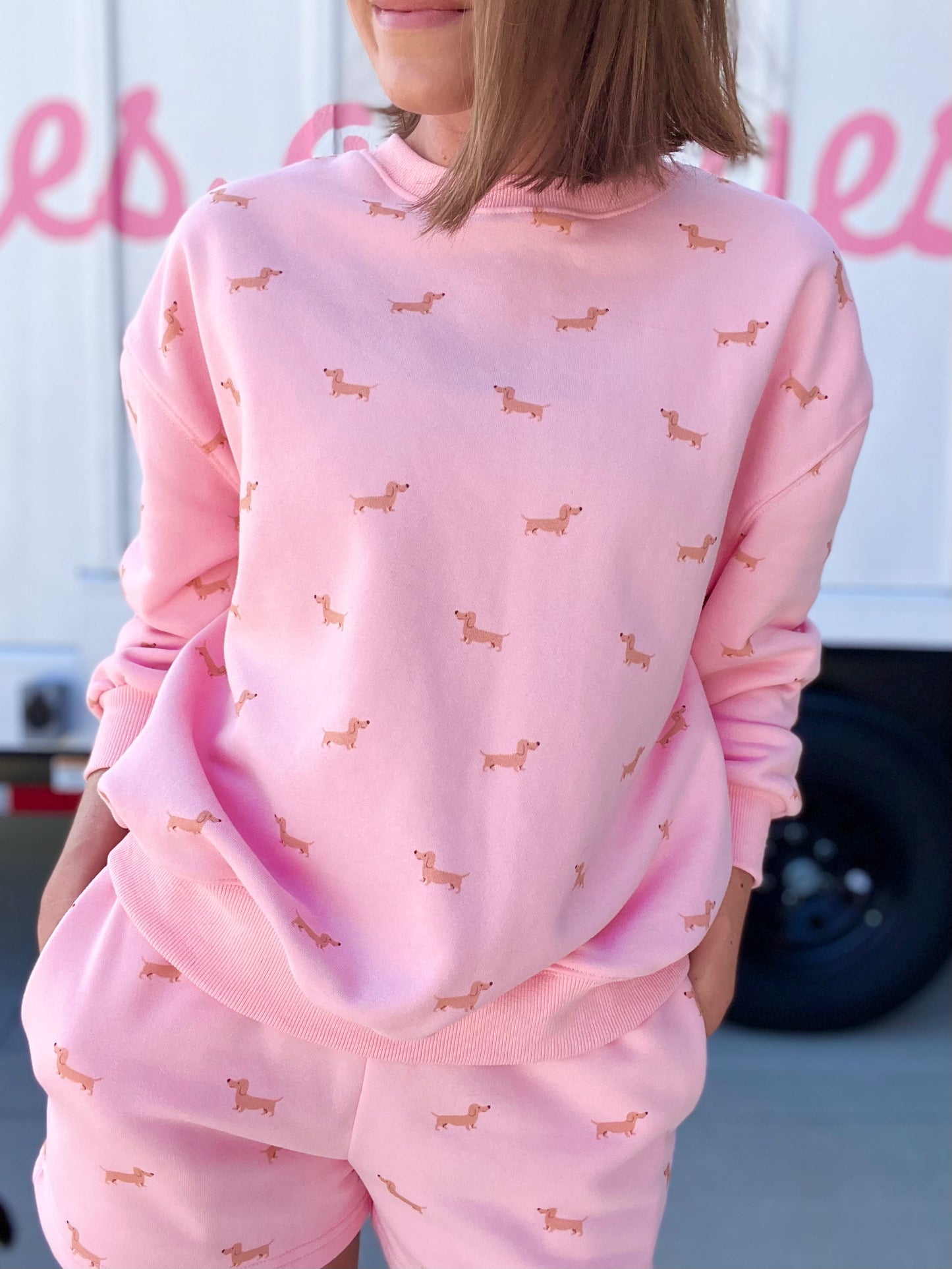 Wiener Dog Pink Jogger Set