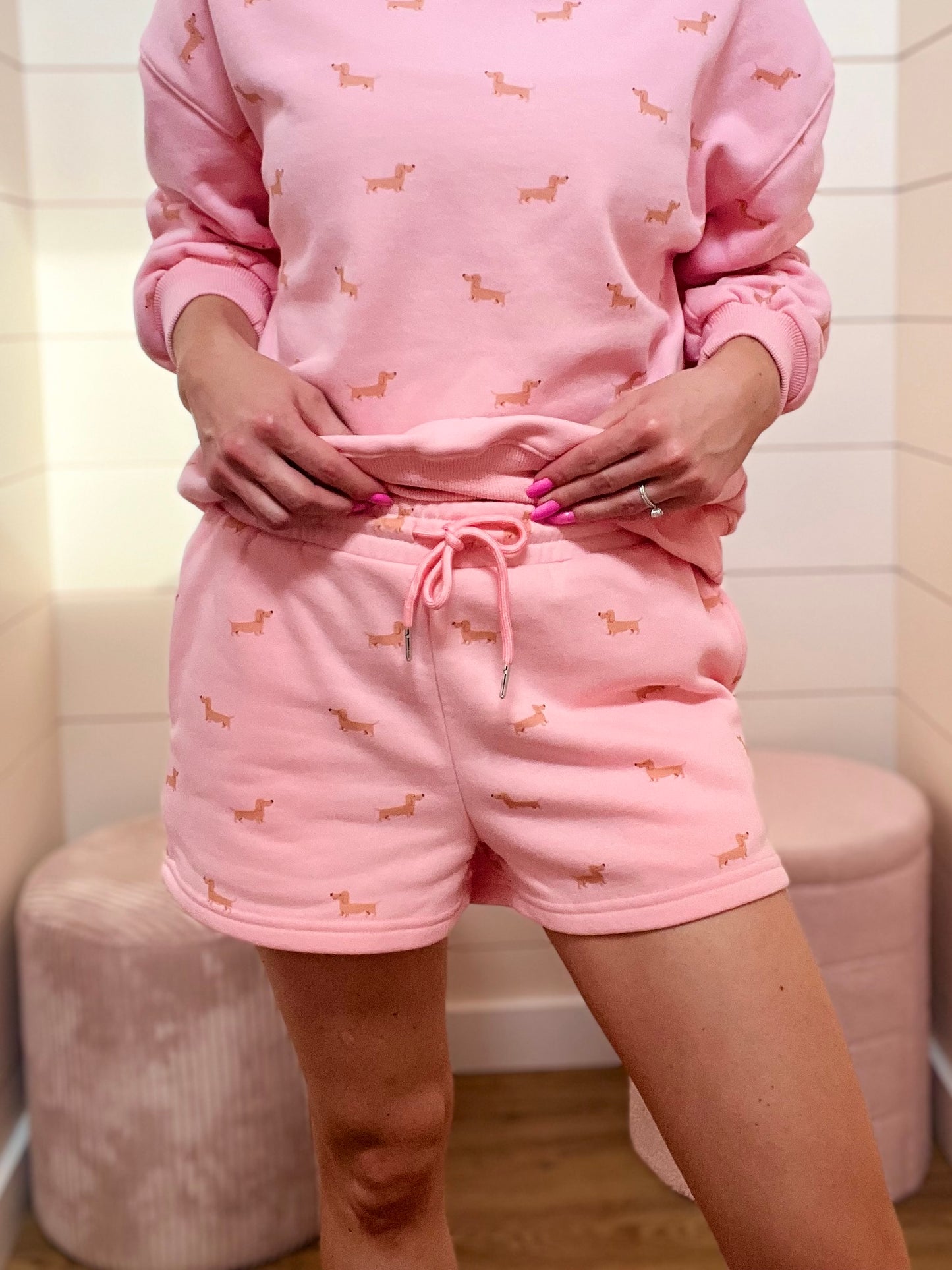 Wiener Dog Pink Jogger Set