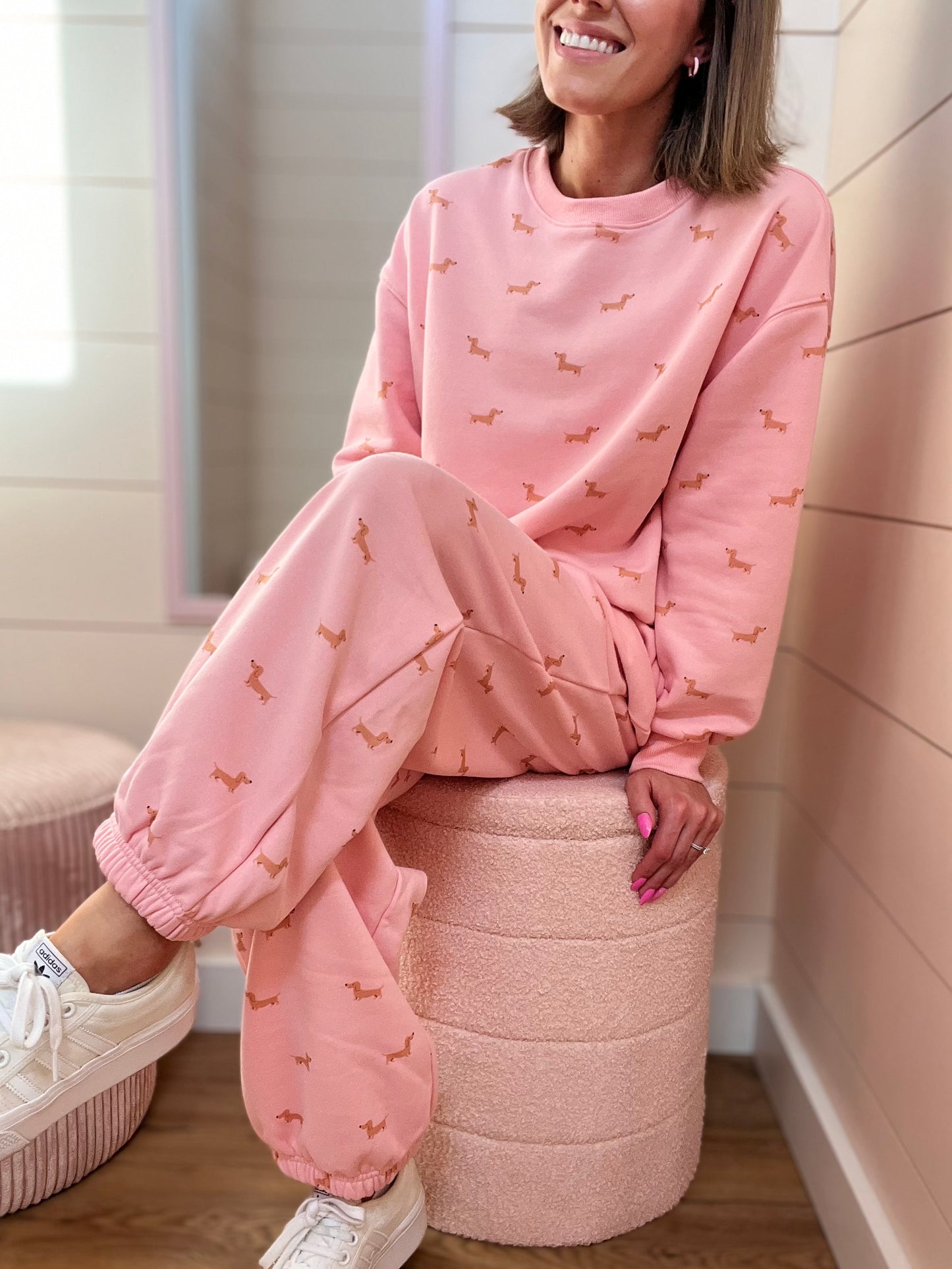 Wiener Dog Pink Jogger Set