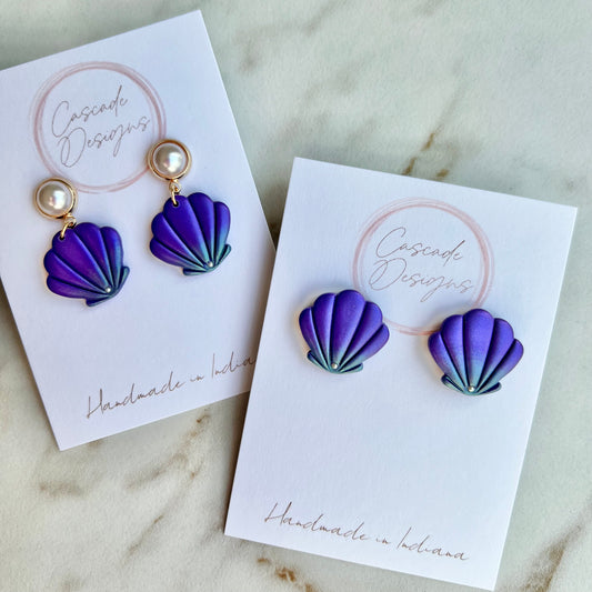 The Mermaid Pearl | Iridescent Shell Earrings