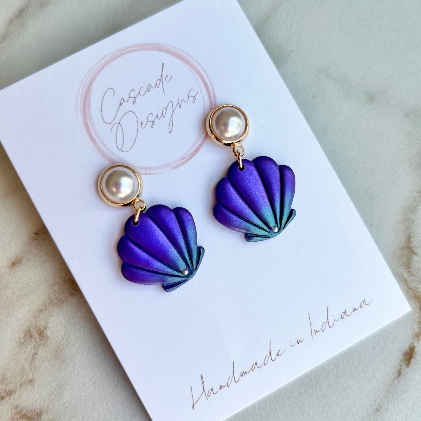 The Mermaid Pearl | Iridescent Shell Earrings