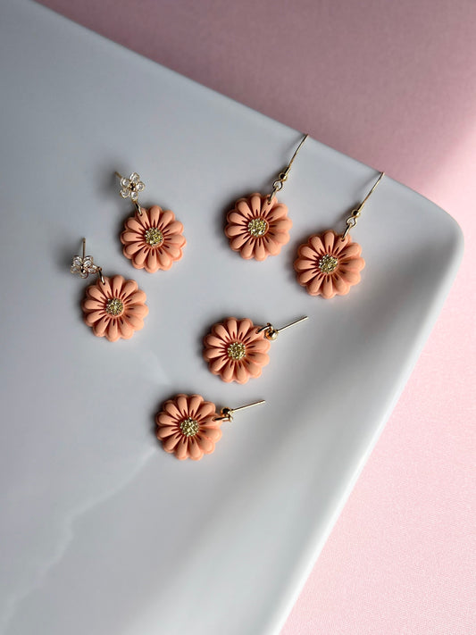 The Eve | Peach Flower Clay Earrings