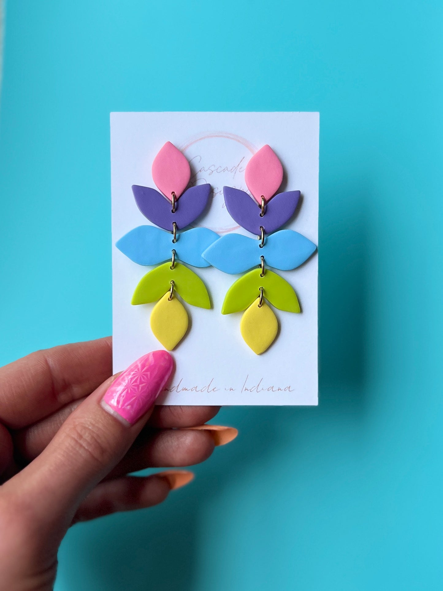 The June | Rainbow Vine Clay Earrings