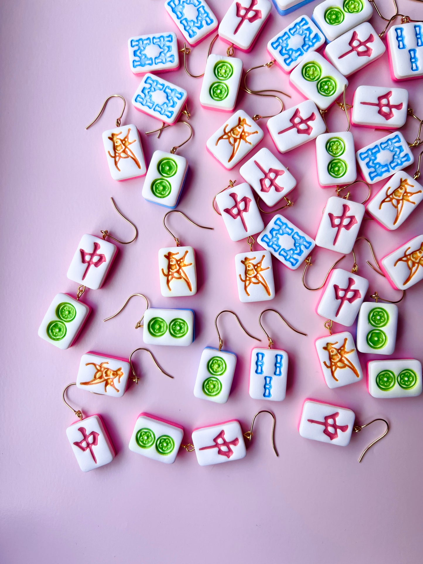 The Mahjong | Chinese Tile Clay Earrings