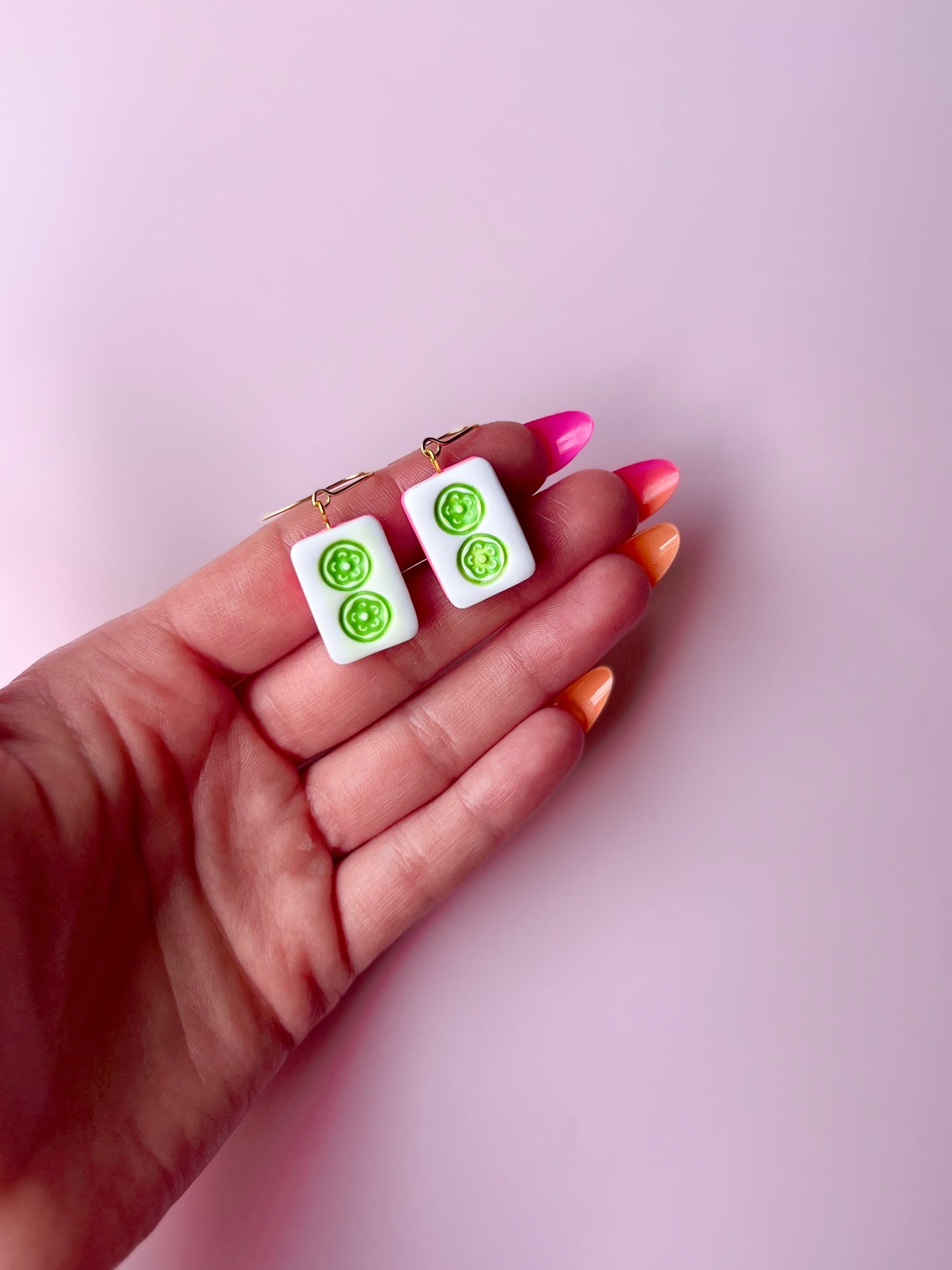The Mahjong | Chinese Tile Clay Earrings