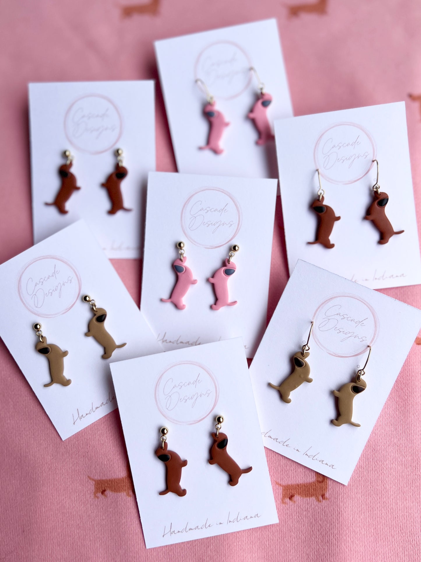 The Baby Dachshund | Wiener Dog Clay Earrings
