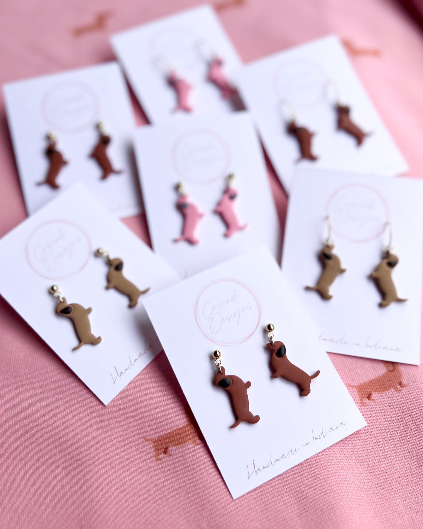 The Baby Dachshund | Wiener Dog Clay Earrings