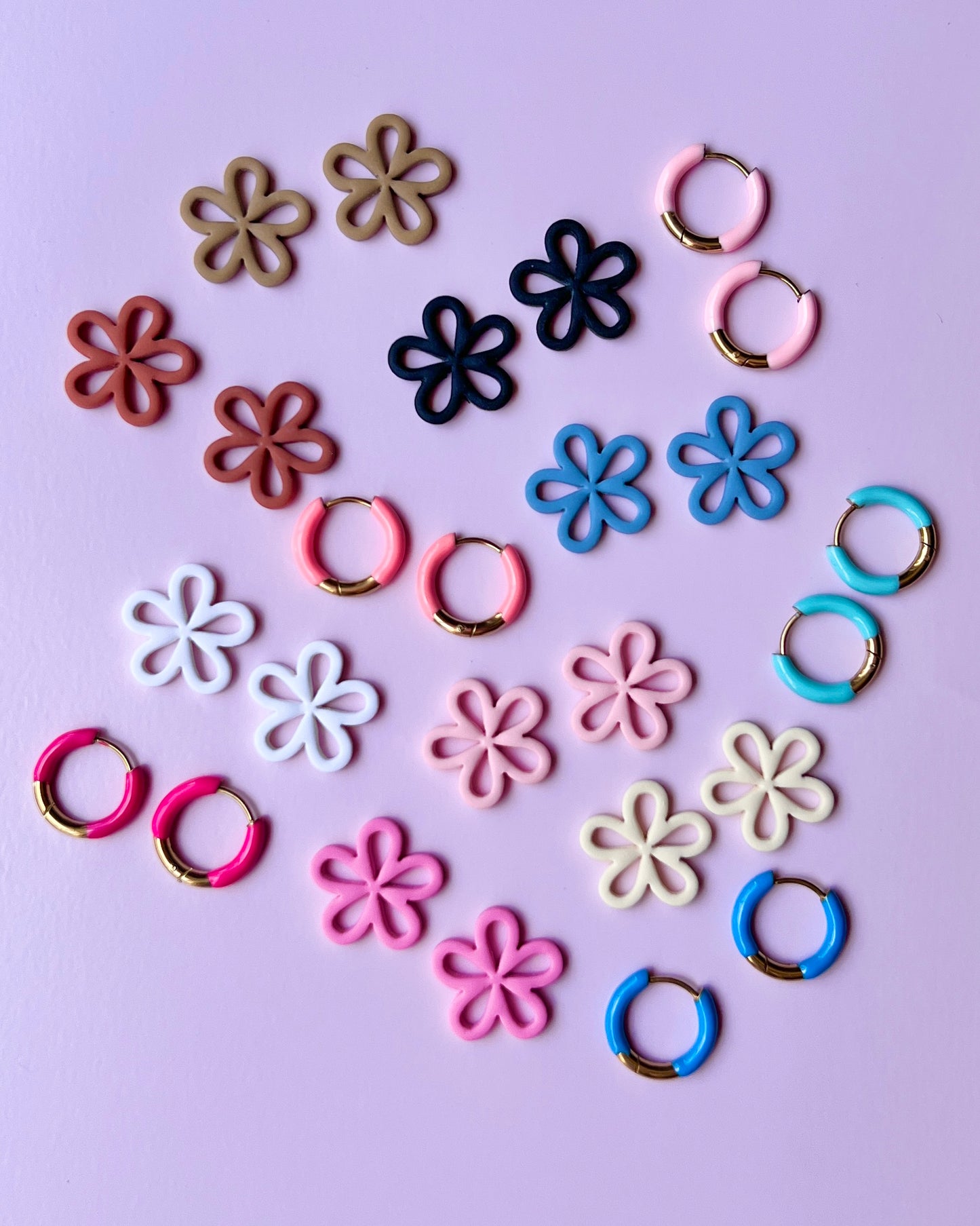The Izzy | Build Your Own Huggie Flower Set Clay Earrings