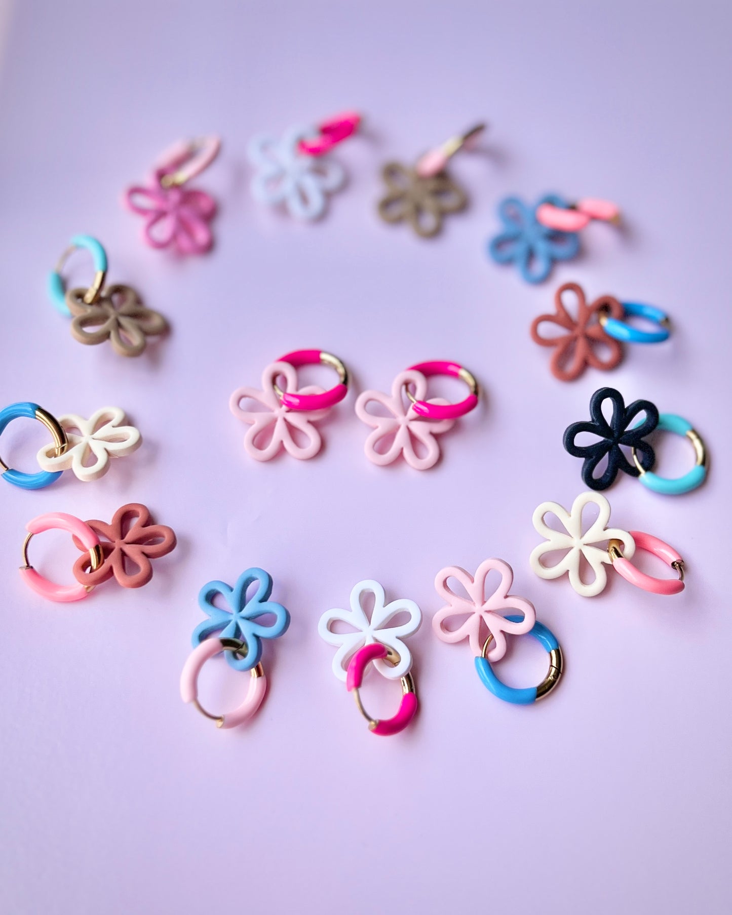The Izzy | Build Your Own Huggie Flower Set Clay Earrings